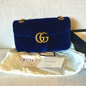 Gucci Marmont cobalt blue crossbody bag - medium